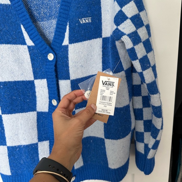 Brand New ! Vans Checkered Button Up Cardigan Sweater - Picture 3 of 9